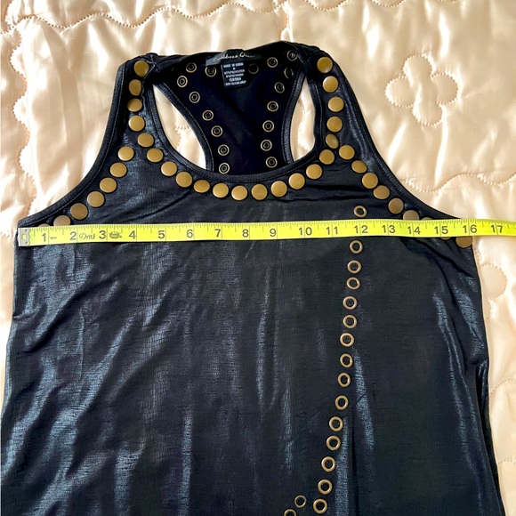 Rare Y2K Caribbean Queen Black and Gold Grommets and Studs Dress - Picture 9 of 14